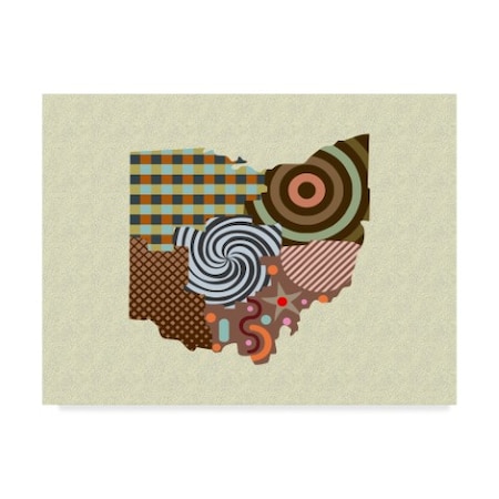 Lanre Adefioye 'Ohio State Map' Canvas Art,14x19